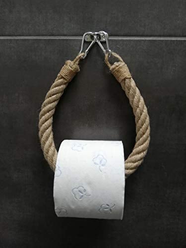 Solenzo - Dérouleur Papier Toilette Vintage - Porte Serviette - Corde - Style Industriel - Fabrication Francaise