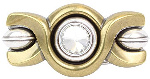 Brazil Lederwaren Gürtelschnalle Lacer 2,5cm | Buckle Wechselschließe Gürtelschließe 25mm Massiv | Für Wechselgürtel bis zu 2.5cm Breite | bicolor g/s