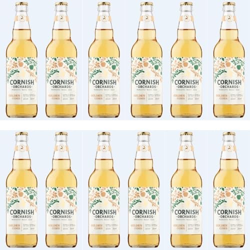 Cornish Orchards Gold Cider - Fruity Apple Taste | Lightly Sparkling | Fresh Pressed Apples | Hand Blended | Traditional Craft Cider | Natural Ingredients - 5.0% ABV - 12 x 500 ml Bottles
