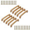 MroMax Pomos de madera, distancia entre agujeros de 96 mm, longitud de 109 mm, tiradores para gabinetes, muebles de cocina, cajones y armarios, 10 unidades