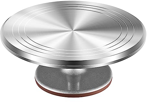Kootek Aluminium Alloy Revolving Cake Stand 12 Inch Rotating Cake Turntable for Cake, Cupcake Decorating Supplies