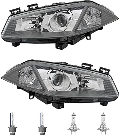 Halogen Scheinwerfer Set H7 für Megane II Stufenheck Kombi inkl OSRAM Lampen ohne Glühlampe Steuergerät Xenon mit Stellmotor LWR