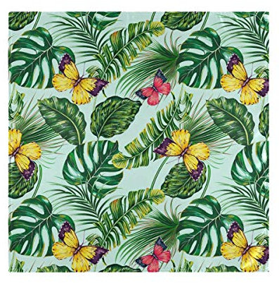 Kcldeci Lot de serviettes de table en tissu Motif feuilles de palmier tropicales 1 pièce Motif feuilles de jungle