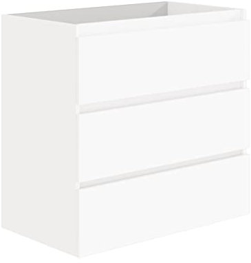 Baikal Mueble de Baño Clara 80cm. La distribucion del Mueble de baño es de 3 Cajones. Melamina 16mm, Acabado en Blanco. 80 x 76 x 46 cm. Mueble MONTADO. Lavabo y Espejo no incluidos