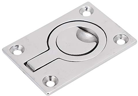 Alomejor Square Flush Pull Ring Griffe Edelstahl Marine Boat Deck Hubring Versteckte Einbau Boot Luke Türknauf Griff Pull Ring(64 * 44)