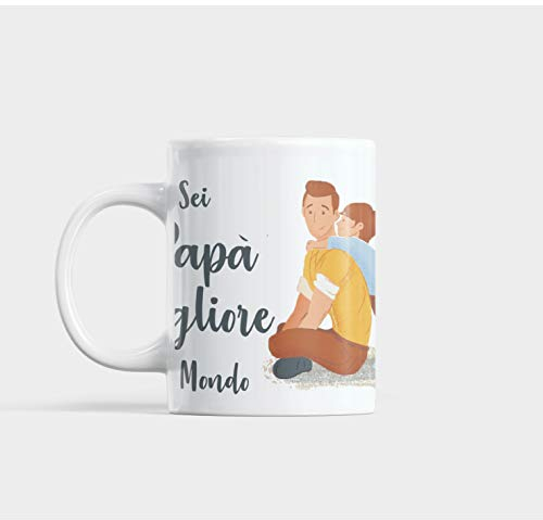 Gesar Tazza Festa del Papà - Idee Regalo - Migliore papà del Mondo - Idea Regalo Festa del papà - Miglior Padre del Mondo - Tazza da colazione 350 mL