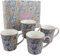 LEONARDO Fine China William Morris Golden Lily - Juego de 4 tazas (paquete de 1) 8 onzas