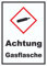 Schild Gasflasche Gas unter Druck hochkant A3 Rückseite selbstklebend