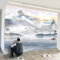 YXTSmurals Papier Peint Intissé Blanc Nuages Montagnes Paysage Papier Peint Effet 3D Papier Peint Intissé Tapisserie Murales Panoramique 3D Peinture Murale Non-Tissé