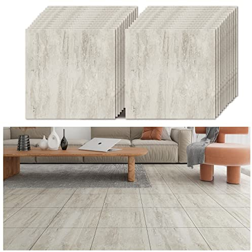 VEELIKE Pavimento in PVC Effetto Cemento Carta da Parati Industrial Adesivi per Piastrelle Impermeabile Mattonelle Adesive Cucina Vinile Adesivo Bagno Pavimento Adesivo 1.5mm 30cm x 30cm 24 Pezzi