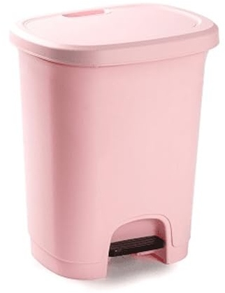 CABLEPELADO - Cubo basura plastico apertura pedal 8 Litros - Cubo Reciclar - pedal 8L- PP5 - plástico Resistente - fácil apertura - 8 Litros color rosa