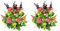 Admired By Nature Künstliche Blumen mit 30 Stielen, Morning Glory & Ranunculus, Busch, Frühling, Kunstblumen-Arrangement für Innenbereich, Hochzeit, Heimdekoration, Friedhofsdekoration, Gartenmischung