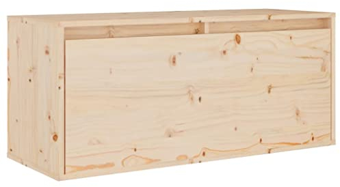 vidaXL Massivholz Kiefer Wandschrank Hängeschrank TV Schrank Fernsehschrank Lowboard Fernsehtisch Regal Aufbewahrung Badschrank 80x30x35cm