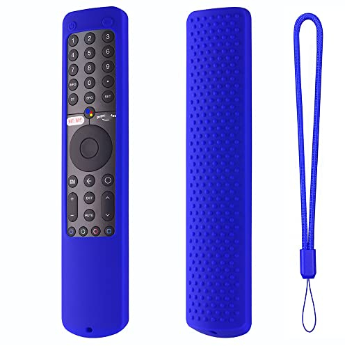 Fernbedienungshülle kompatibel für Xiaomi Mi TV P1 50 43 P1E Q1 75 Q1E 55 XMRM-19, Sprachfernbedienungs-Schutzhülle Silikon-Anti-Verlust-Hülle mit Lanyard (blau)