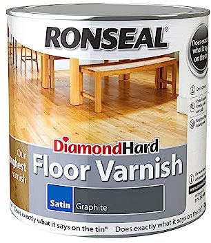 Ronseal Diamond Hard Floor Varnish - Graphite - Satin - 2.5L