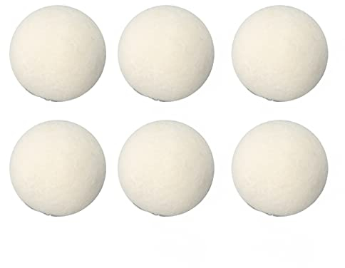 Bolas de Secadora de 6 Uds, Bolas de Secadora de Lana Betty Reutilizables para Reducir la Electricidad Estática de Alta Densidad para Secadora (4cm)