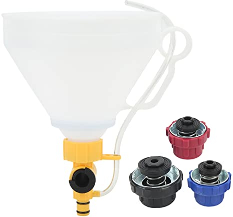 Entonnoir de Remplissage de Liquide de Refroidissement de Radiateur Kit de Remplissage de Système de Refroidissement de Moteur Anti-déversement Avec 3 Adaptateurs de Remplacement Pour Véhicules
