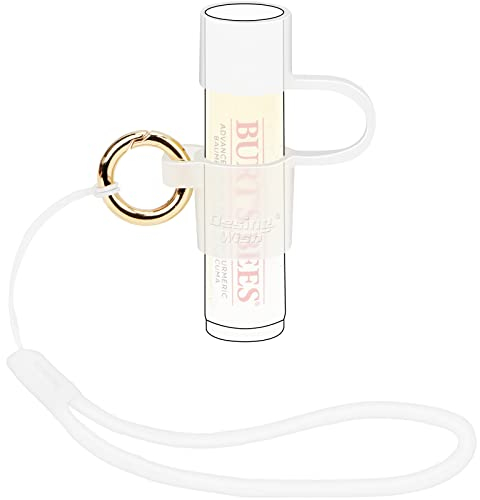 Desing Wish Silikon Lippenbalsam Halter mit Kappe Abdeckung Chapstick Halter Schlüsselanhänger Hülse Lippenbalsam Schlüsselanhänger mit Schlüsselring und Handgelenk Band Lanyard für Schule/Reisen