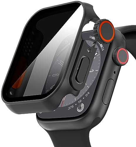 Diruite Hülle für Apple Watch Series 6/5/4/SE 44mm Schutzhülle Anti Spy,Einzigartiges Design Hard PC Rundum Ultradünne Schutz Case für iWatch 44mm Displayschutz