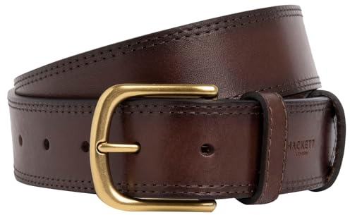 Hackett London Herren Brushed Lthr Belt Gürtel, Brown (Brown), 34