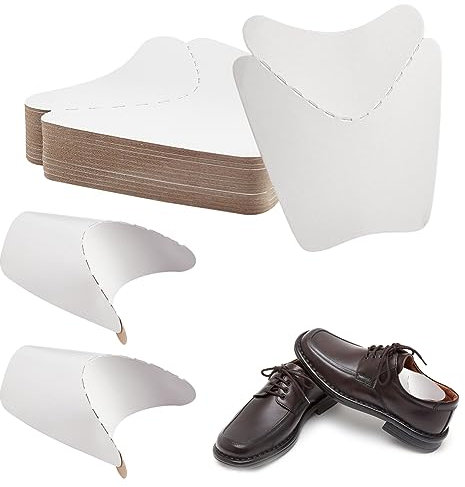 BENECREAT 40 Pair Cardboard Shoe Inserts Tree, Shoe Shaper Keeper Boot Shaper Holder for Men Women Shoe Organizer, 150x150x0.4mm, White, 5.9