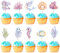 Xsstarmi 40 Pack Ocean Sea Animal Cupcake Toppers Under the Sea Turtle Mermaid Cupcake Picks for Ocean Sea Theme Baby Shower Birthday Party Cake Decorations Supplies