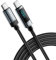 ESSAGER 100W USB C to C Cable,Wattage Display Cord, 3.3FT Nylon Braided Fast Charging Cable with LED Display for lPhone 15/15 Pro/15 Plus,lPad Air,MacBook Pro, Galaxy S24/S23, Drone, Cameras (1Pack)