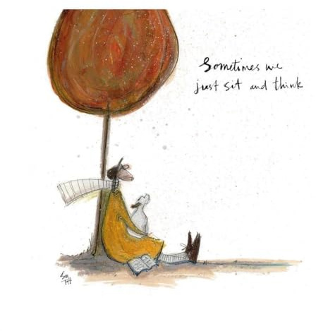 Sam Toft - Poster Sometimes We Just Sit and Think (40 cm x 40 cm) (Weiß/Bunt)