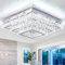 Finktonglan Quadratische Kristall LED-Deckenleuchten, 38cm Moderne Kronleuchter Deckenleuchten 3-Tiers Flush Mount Deckenleuchte für Wohnzimmer Esszimmer (6500K Kaltweiß)