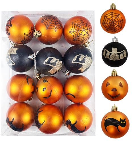 12 Pieces Christmas Baubles 60mm Large Baubles Hanging Ball Christmas Ornaments for Christmas Tree Decoration, Copper Baubles