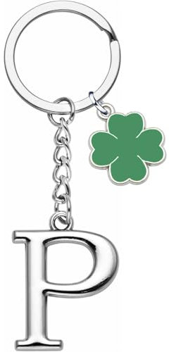 YJYJZX Porte-clés avec Lettre Initiale A-Z, Pendentif en Argent - Cadeau pour Amis, Soeurs, Femme et Homme pour Anniversaire