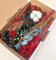 Trockenblumen Mix Box Verschiedene Sorten in Rot Grün Gold zum dekorieren und basteln (Größe M: 25 x 17 x 5 cm)