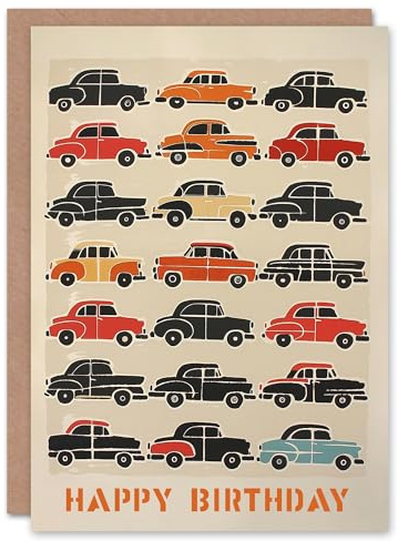 Artery8 Classic Automobiles Retro Vintage Car Lover For Him Man Birthday Card