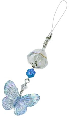 NVOQILIN Farbenfroher Schmetterlings-Handyanhänger, Schlüsselanhänger, multifunktional, modisches Accessoire, Handy-Charm-Riemen, geeignet für Handy und Auto