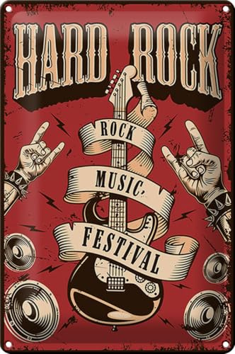 Schild Blech Retro -Made in Germany- 20x30cm hard Rock Music festival Metall Deko Blechschild