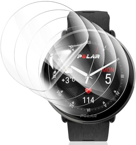 Gelaasso 4 Stück Schutzfolie für Polar Ignite 3, Flexibilität TPU Folie [Nicht Panzer Schutz Glas], 3D Vollständige Abdeckung Displayschutzfolie, Anti-Kratzer HD Klar Displayfolie