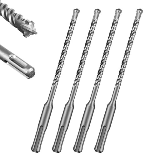 Dfuqanb 4 brocas para piedra de 6 mm, broca SD de 6 mm x 160 mm, broca para hormigón y piedra, perforación precisa y rápida en hormigón, para taladrar agujeros en piedra, hormigón, piedra natural y