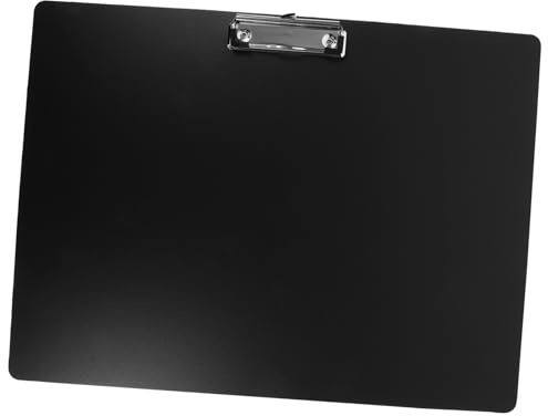 Presse-papiers Horizontal A3 en Plastique Noir, Pince Robuste | Planche à Pince, Bloc-notes à Dessin, Forme Ergonomique, Facile à Manipuler Utiliser