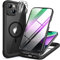 Miracase Magnetic Case for iPhone 14 Plus Case 6.7-Inch, [Built-in 9H Tempered Glass Screen Protector + Camera Lens Protector] Full Body Bumper Case Compatible with MagSafe (Black)
