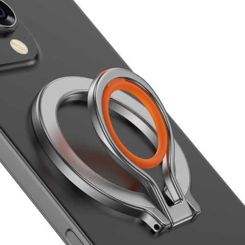 Magnetic Phone Grip Holder for MagSafe, Adjustable Finger Ring Grip MagSafe Ring Stand Holder Kickstand Compatible with iPhone 16 Pro Max 15 14 13 12 MagSafe Accessories, Samsung Galaxy, Google Pixel