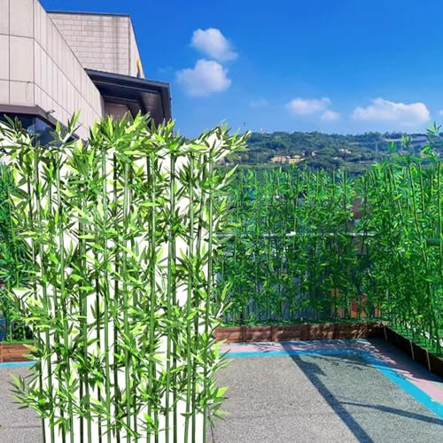 CUXAHO Plante Artificielle Bambou pour Brise Vue Balcon,Brise-Vue pour Balcon pour Exterieur Jardin Terrasse 20pcs(180cm/5.9ft)