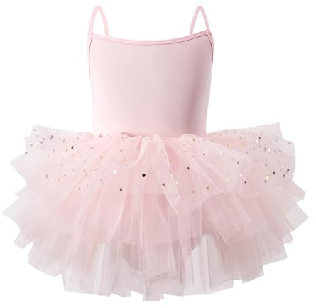 LYZOURBB Baby Girls Camisole Tutu Dresses Strap Shiny Tulle Ballet Leotard Ballerina Costume for Dance Girls 1-6 Years