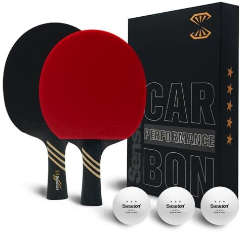 Senston Professional Tischtennisschläger mit Carbon Technologie,Tischtennisschläger Set für fortgeschrittene Spieler, Überlegene Kontrolle Tischtennisschläger für den Wettbewerb