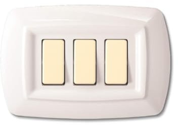 1 Placca, 3 moduli/posti, Compatibile Con BTicino Magic, bianco bianca, Placche arrotondate, Plastica di alta qualità, 100% compatibile con supporti e moduli originali