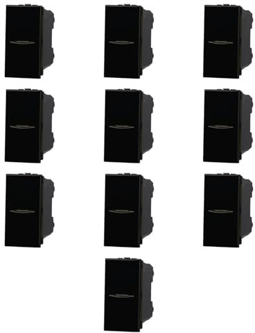 10x Deviatore assiale 16A, Moduli neri, nero, Compatibile Con BTicino Axolute, frutti, interruttori, pulsanti, deviatori, dimmer, sensori, PIR, buzzer, Per Placche originali e compatibili