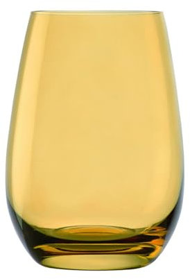 PEGANE Set de 6 verres hautes empilables, 46.5cl pour boisson froide jus et vin, ALMA, cocktail, verre à eau Ambre - Dimension: 8,50 x 12 cm