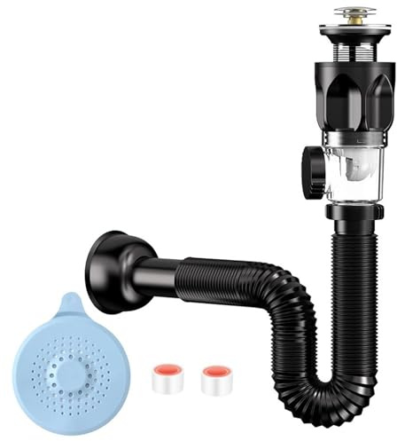BCENG Kit de bonde de lavabo avec ruban adhésif étanche et bouchon de vidange pop-up pour évier de salle de bain, évier de cuisine, anti-odeur et anti-fuite