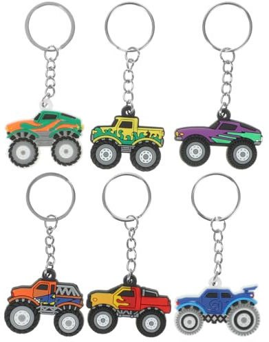 Supvox Schlüsselanhänger Set 6 Stück Cartoon Offroad Fahrzeug Schlüsselanhänger Süß Für Damen Taschen Rucksack Dekorativ Praktisch
