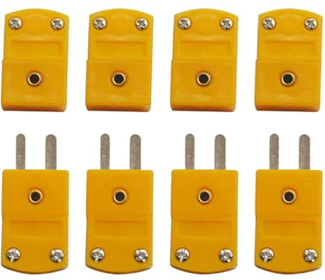 4 Set K Typ Thermoelement Draht Steckverbinder Stecker Buchse Adapter Hohe Temperatur 120°C(248°F) für Thermoelement Sensor Fühler Orange