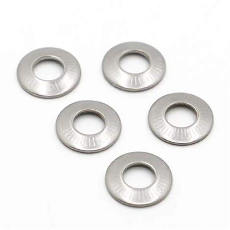 KSeSii 304 acier inoxydable disque ressort dentelé rondelle de blocage conique moleté joint élastique M3 M4 M5 M6 M8 M10 M12 M16 A2(M4 20pcs)